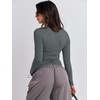 image:imageANRABESS Womens Long Sleeve Shirts Fitted Crop TopsDeep Grey