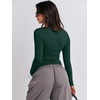 image:imageANRABESS Womens Long Sleeve Shirts Fitted Crop TopsForest