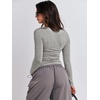 image:imageANRABESS Womens Long Sleeve Shirts Fitted Crop TopsGrey