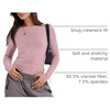 image:imageANRABESS Womens Long Sleeve Shirts Fitted Crop TopsGrey Pink