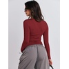 image:imageANRABESS Womens Long Sleeve Shirts Fitted Crop TopsRed