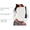 image:imageANRABESS Womens Long Sleeve Shirts Fitted Crop TopsWhite