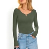 image:imageANRABESS Womens Long Sleeve Shirts Scoop Neck Fall TopsArmy Green