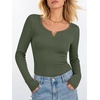 image:imageANRABESS Womens Long Sleeve Shirts Scoop Neck Fall TopsArmy Green