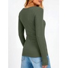 image:imageANRABESS Womens Long Sleeve Shirts Scoop Neck Fall TopsArmy Green