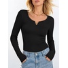 image:imageANRABESS Womens Long Sleeve Shirts Scoop Neck Fall TopsBlack