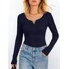 image:imageANRABESS Womens Long Sleeve Shirts Scoop Neck Fall TopsNavy Blue