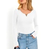 image:imageANRABESS Womens Long Sleeve Shirts Scoop Neck Fall TopsWhite