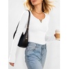 image:imageANRABESS Womens Long Sleeve Shirts Scoop Neck Fall TopsWhite