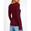 image:imageANRABESS Womens Long Sleeve Shirts Scoop Neck Fall TopsWine Red