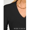 image:imageANRABESS Womens Long Sleeve Shirts V Neck Ribbed TopBlack