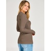 image:imageANRABESS Womens Long Sleeve Shirts V Neck Ribbed TopBrown