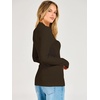 image:imageANRABESS Womens Long Sleeve Shirts V Neck Ribbed TopCoffee