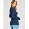 image:imageANRABESS Womens Long Sleeve Shirts V Neck Ribbed TopDeep Blue