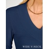 image:imageANRABESS Womens Long Sleeve Shirts V Neck Ribbed TopDeep Blue
