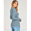 image:imageANRABESS Womens Long Sleeve Shirts V Neck Ribbed TopGrey Blue