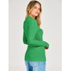 image:imageANRABESS Womens Long Sleeve Shirts V Neck Ribbed TopLight Green