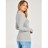 image:imageANRABESS Womens Long Sleeve Shirts V Neck Ribbed TopLight Grey