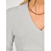 image:imageANRABESS Womens Long Sleeve Shirts V Neck Ribbed TopLight Grey