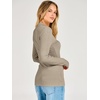 image:imageANRABESS Womens Long Sleeve Shirts V Neck Ribbed TopLight Khaki