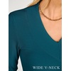 image:imageANRABESS Womens Long Sleeve Shirts V Neck Ribbed TopTeal