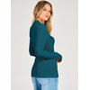 image:imageANRABESS Womens Long Sleeve Shirts V Neck Ribbed TopTeal