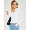 image:imageANRABESS Womens Long Sleeve Shirts V Neck Ribbed TopWhite