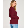 image:imageANRABESS Womens Long Sleeve Shirts V Neck Ribbed TopWine Red