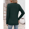 image:imageANRABESS Womens Long Sleeve Shirts Waffle Knit Tunic TopDeep Green