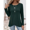 image:imageANRABESS Womens Long Sleeve Shirts Waffle Knit Tunic TopDeep Green