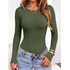 image:imageANRABESS Womens Long Sleeve Thermal Bodysuit TopsArmy Green