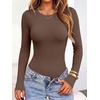 image:imageANRABESS Womens Long Sleeve Thermal Bodysuit TopsBrown