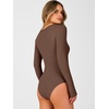 image:imageANRABESS Womens Long Sleeve Thermal Bodysuit TopsBrown