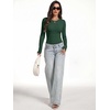 image:imageANRABESS Womens Long Sleeve Thermal Bodysuit TopsDeep Green