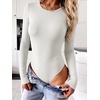 image:imageANRABESS Womens Long Sleeve Thermal Bodysuit TopsWhite