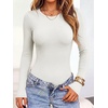 image:imageANRABESS Womens Long Sleeve Thermal Bodysuit TopsWhite