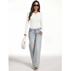 image:imageANRABESS Womens Long Sleeve Thermal Bodysuit TopsWhite