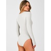 image:imageANRABESS Womens Long Sleeve Thermal Bodysuit TopsWhite