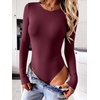 image:imageANRABESS Womens Long Sleeve Thermal Bodysuit TopsWine Red