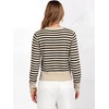 image:imageANRABESS Womens Long Sleeve V Neck Cropped Sweaters Fall OutfitsAlmond Black Stripe