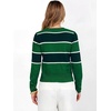 image:imageANRABESS Womens Long Sleeve V Neck Cropped Sweaters Fall OutfitsGreen White Stripe
