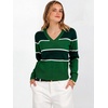 image:imageANRABESS Womens Long Sleeve V Neck Cropped Sweaters Fall OutfitsGreen White Stripe
