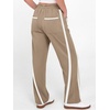 image:imageANRABESS Womens Sweatpants Straight Leg Fall Lounge Striped Track PantsKhaki