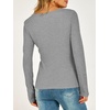 image:imageANRABESS Womens Thermal Shirts Henley Long Sleeve Fleece Tops Basic TeeLight Grey