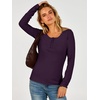 image:imageANRABESS Womens Thermal Shirts Henley Long Sleeve Fleece Tops Basic TeePurple