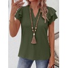 image:imageANRABESS Womens Tops Dressy Casual Blouse Flutter Short Sleeve ShirtsArmy Green