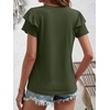 image:imageANRABESS Womens Tops Dressy Casual Blouse Flutter Short Sleeve ShirtsArmy Green