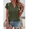 image:imageANRABESS Womens Tops Dressy Casual Blouse Flutter Short Sleeve ShirtsArmy Green