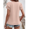 image:imageANRABESS Womens Tops Dressy Casual Blouse Flutter Short Sleeve ShirtsBeige