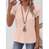 image:imageANRABESS Womens Tops Dressy Casual Blouse Flutter Short Sleeve ShirtsBeige